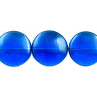 London Blue Quartz Glass Beads - Coin - 20x20mm - 16-inch - unbranded beads for jewelry making