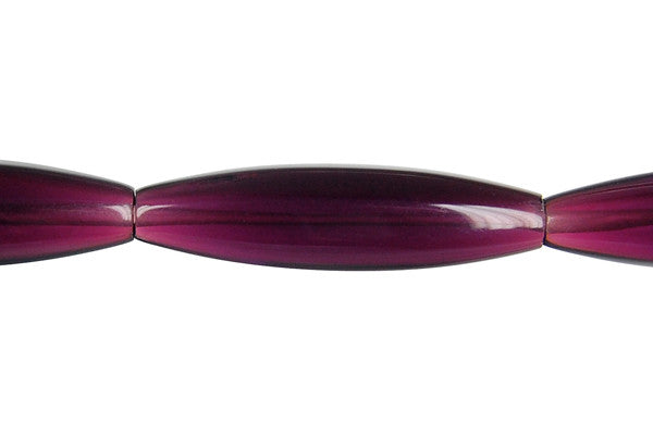 Amethyst Quartz Glass Beads - Octagon Rice - 10x40mm - 16-inch - unbranded beads for jewelry making
