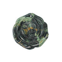 Kambaba Jasper Carved Rose - 30x30mm - Piece - unbranded Kambaba Jasper pendant for jewelry making