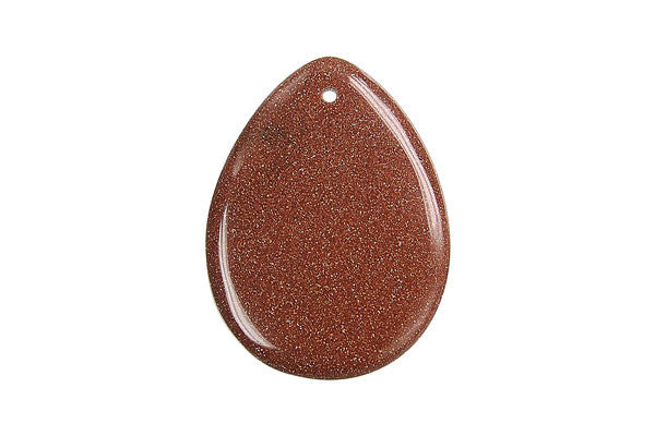 Gold Stone Flat Briolette - 30x40mm - Piece - unbranded Gold Stone pendant for jewelry making