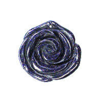 Blue Stone Carved Rose - 30x30mm - Piece - unbranded Blue Stone pendant for jewelry making