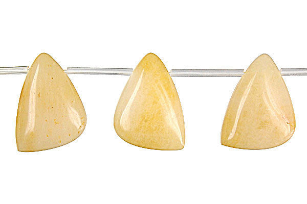 Yellow Jade Beads - Triangle - 13x18mm - 16-inch - unbranded beads for jewelry making