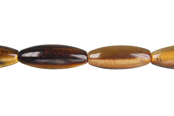 Tiger's Eye Beads - Rice - 8x23mm - 16-inch - unbranded beads for jewelry making
