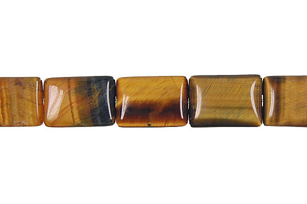 Tiger's Eye Beads - Flat Rectangle - 10x14mm - 16-inch - unbranded beads for jewelry making