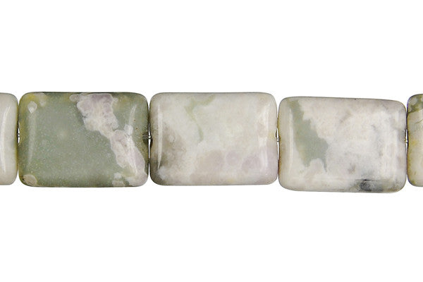 Peace Jade Beads - Flat Rectangle - 13x18mm - 16-inch - unbranded beads for jewelry making