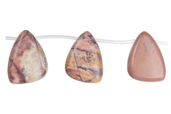 Leopard Skin Jasper Beads - Triangle - 18x25mm - 8-inch - unbranded beads for jewelry making