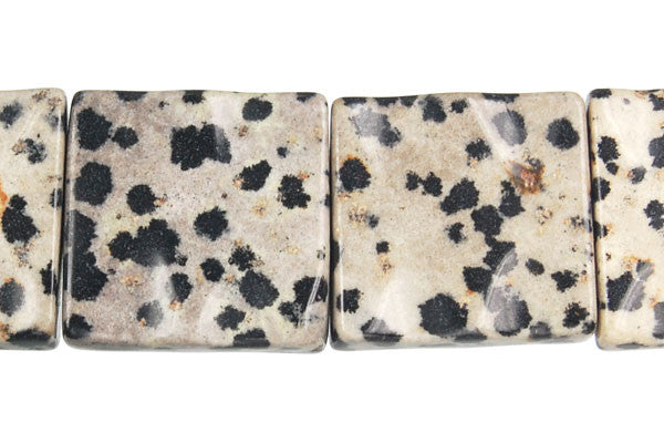 Dalmatian Jasper Beads - Wavy Square - 20x20mm - 16-inch - unbranded beads for jewelry making