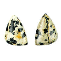 Dalmatian Jasper Beads - Triangle - 18x25mm - 8-inch - unbranded beads for jewelry making