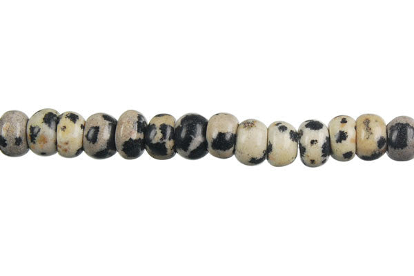 Dalmatian Jasper Beads - Rondelle - 4x6mm - 16-inch - unbranded beads for jewelry making