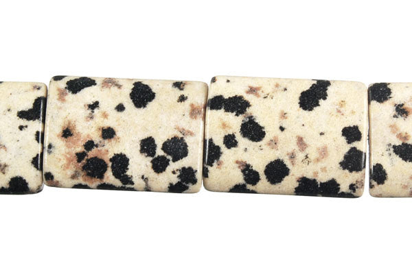 Dalmatian Jasper Beads - Puffy Rectangle - 15x20mm - 16-inch - unbranded beads for jewelry making