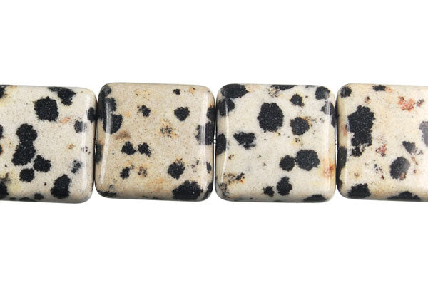 Dalmatian Jasper Beads - Flat Square - 14x14mm - 16-inch - unbranded beads for jewelry making