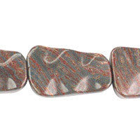 Tiger Iron Jasper Beads - Wavy Ladder - 10x30mm - 16-inch - unbranded beads for jewelry making
