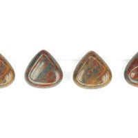 Tiger Iron Jasper Beads - Flat Briolette - 15x15mm - 16-inch - unbranded beads for jewelry making