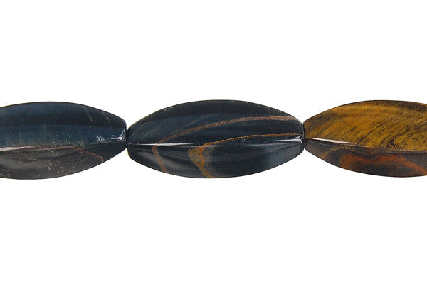 Blue Tiger's Eye Beads - Blue Tiger Eye Square Rice - 8x25mm - 16-inch - unbranded beads for jewelry making