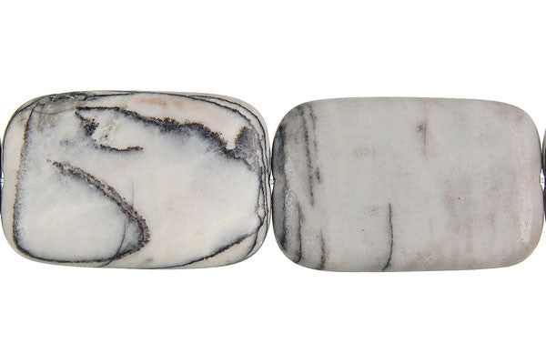 Spider Webbed Jasper Beads - Flat Rectangle - 20x30mm - 16-inch - unbranded beads for jewelry making