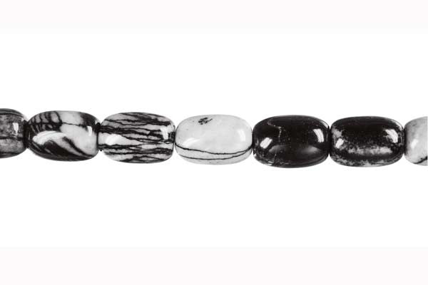Spider Webbed Jasper Beads - Drum - 10x14mm - 16-inch - unbranded beads for jewelry making