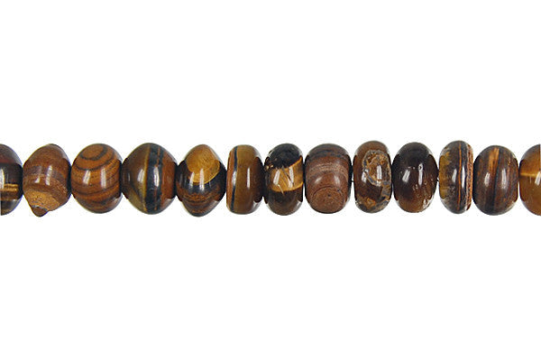 Tiger's Eye Beads - Rondelle - 5x8mm - 16-inch - unbranded beads for jewelry making
