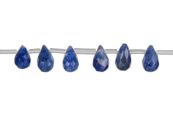 Sodalite Beads - Faceted Briolette - 6x9mm - 16-inch - unbranded beads for jewelry making