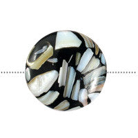 Shell MOP Beads - Shell (Black & White) Coin - 30x30mm - 16-inch - unbranded beads for jewelry making