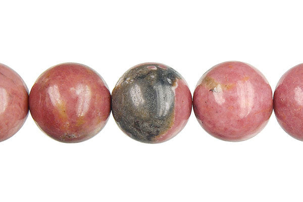 Rhodonite Beads - Round - 6mm - 16-inch - unbranded beads for jewelry making