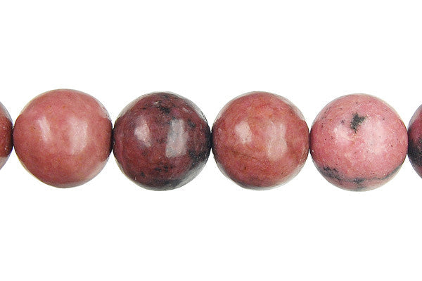 Rhodonite Beads - Round - 8mm - 16-inch - unbranded beads for jewelry making
