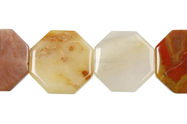 Oregon Picture Jasper Beads - Octagon - 20x20mm - 16-inch - unbranded beads for jewelry making