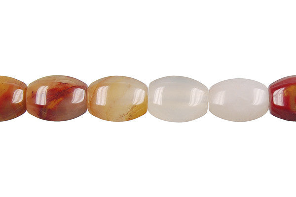 Oregon Picture Jasper Beads - Hexagon Rice - 8x13mm - 16-inch - unbranded beads for jewelry making