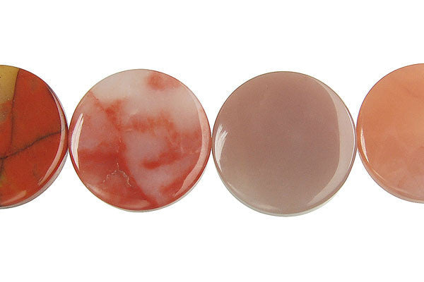 Oregon Picture Jasper Beads - Coin - 20x20mm - 16-inch - unbranded beads for jewelry making