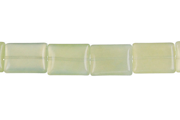 New Jade Beads - Puffy Rectangle - 10x14mm - 16-inch - unbranded beads for jewelry making
