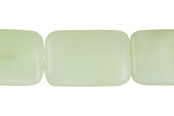 New Jade Beads - Puffy Rectangle - 20x30mm - 16-inch - unbranded beads for jewelry making