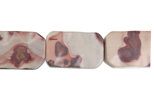 Leopard Skin Jasper Beads - Wavy Rectangle - 20x30mm - 16-inch - unbranded beads for jewelry making