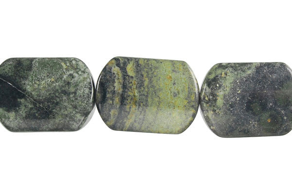 Kambaba Jasper Beads - Rectangle Flat Oval - 13x18mm - 16-inch - unbranded beads for jewelry making