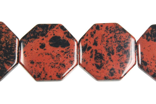 Mahogany Obsidian Beads - Octagon - 20mm - 16-inch - unbranded beads for jewelry making
