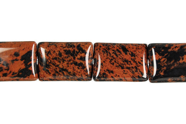 Mahogany Obsidian Beads - Flat Rectangle - 13x18mm - 16-inch - unbranded beads for jewelry making