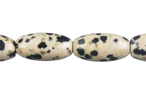 Dalmatian Jasper Beads - Rice - 10x20mm - 16-inch - unbranded beads for jewelry making