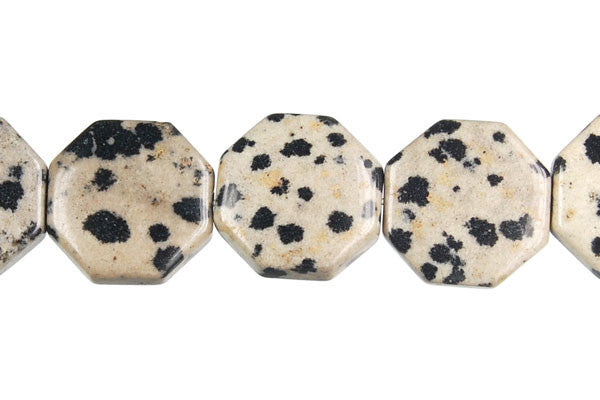 Dalmatian Jasper Beads - Octagon - 14x14mm - 16-inch - unbranded beads for jewelry making
