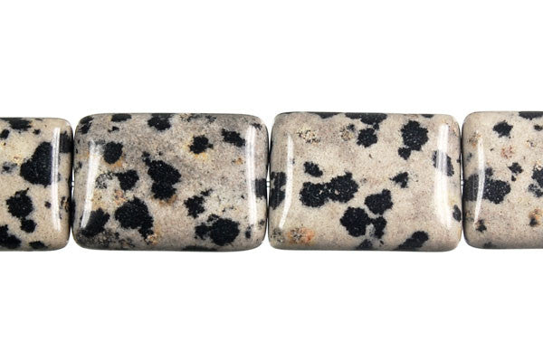 Dalmatian Jasper Beads - Flat Rectangle - 13x18mm - 16-inch - unbranded beads for jewelry making
