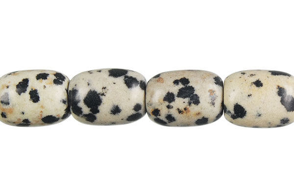 Dalmatian Jasper Beads - Drum - 10x14mm - 16-inch - unbranded beads for jewelry making