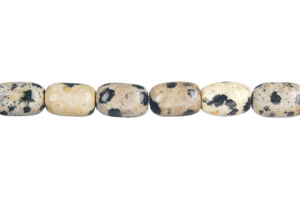 Dalmatian Jasper Beads - Drum - 6x9mm - 16-inch - unbranded beads for jewelry making