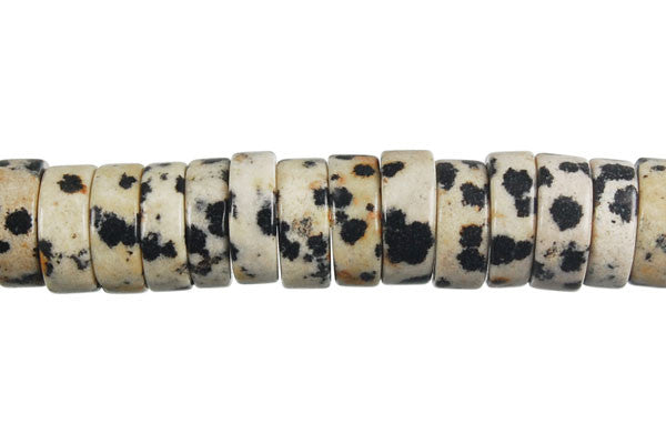 Dalmatian Jasper Beads - Disc - 4x10mm - 16-inch - unbranded beads for jewelry making