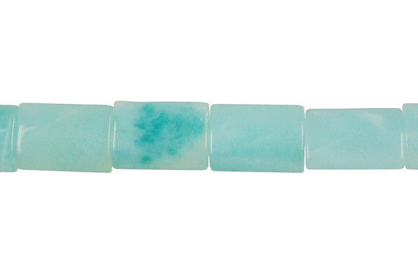 Amazonite Beads - Puffy Rectangle - 10x14mm - 16-inch - unbranded beads for jewelry making