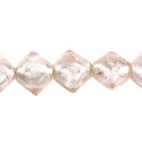 Lampwork Foil Glass Specialty Shape Beads - Diamond - Pink - 15x15mm 16-inch - unbranded beads for jewelry making