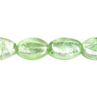 Murano Glass Beads - (Light Mint Flat Oval - 12x16mm - 16-inch - unbranded beads for jewelry making