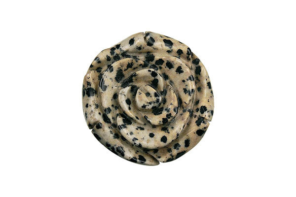 Dalmatian Jasper Carved Rose - 35mm - Piece - unbranded Dalmatian Jasper pendant for jewelry making