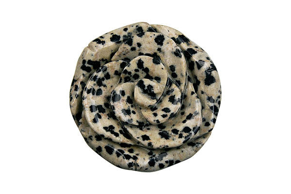 Dalmatian Jasper Carved Rose - 40mm - Piece - unbranded Dalmatian Jasper pendant for jewelry making