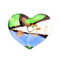 Lampwork Art Glass Heart Donut Pendants - 7 Styles