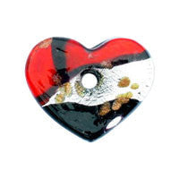 Lampwork Art Glass Heart Donut Pendants - 7 Styles