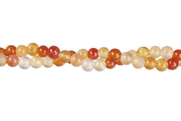 Red Agate Beads - Round - 4mm - 16-inch - unbranded beads for jewelry making