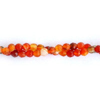 Red Agate Beads - Faceted Round - 4mm - 16-inch - unbranded beads for jewelry making