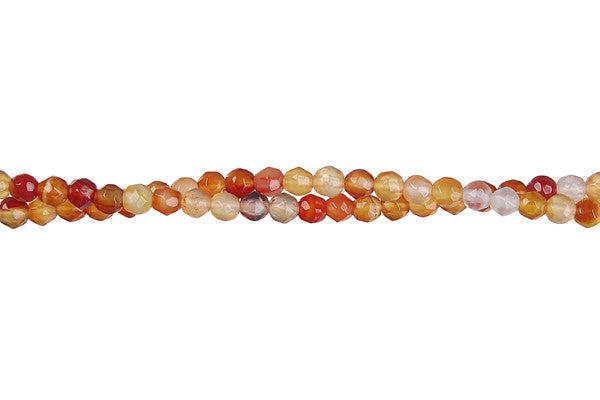 Red Agate Beads - Faceted Round - 3mm - 16-inch - unbranded beads for jewelry making